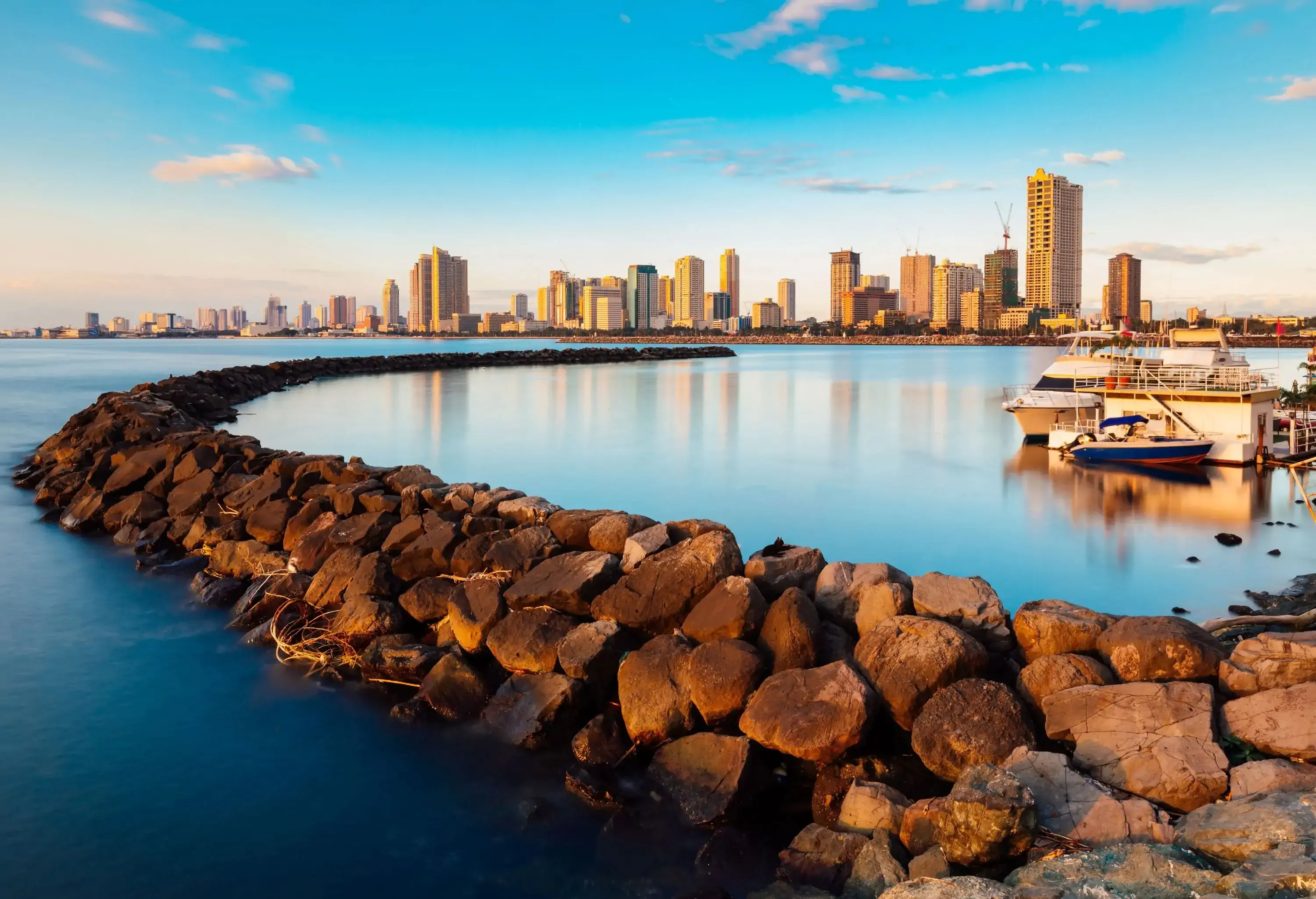 View of city by the ocean