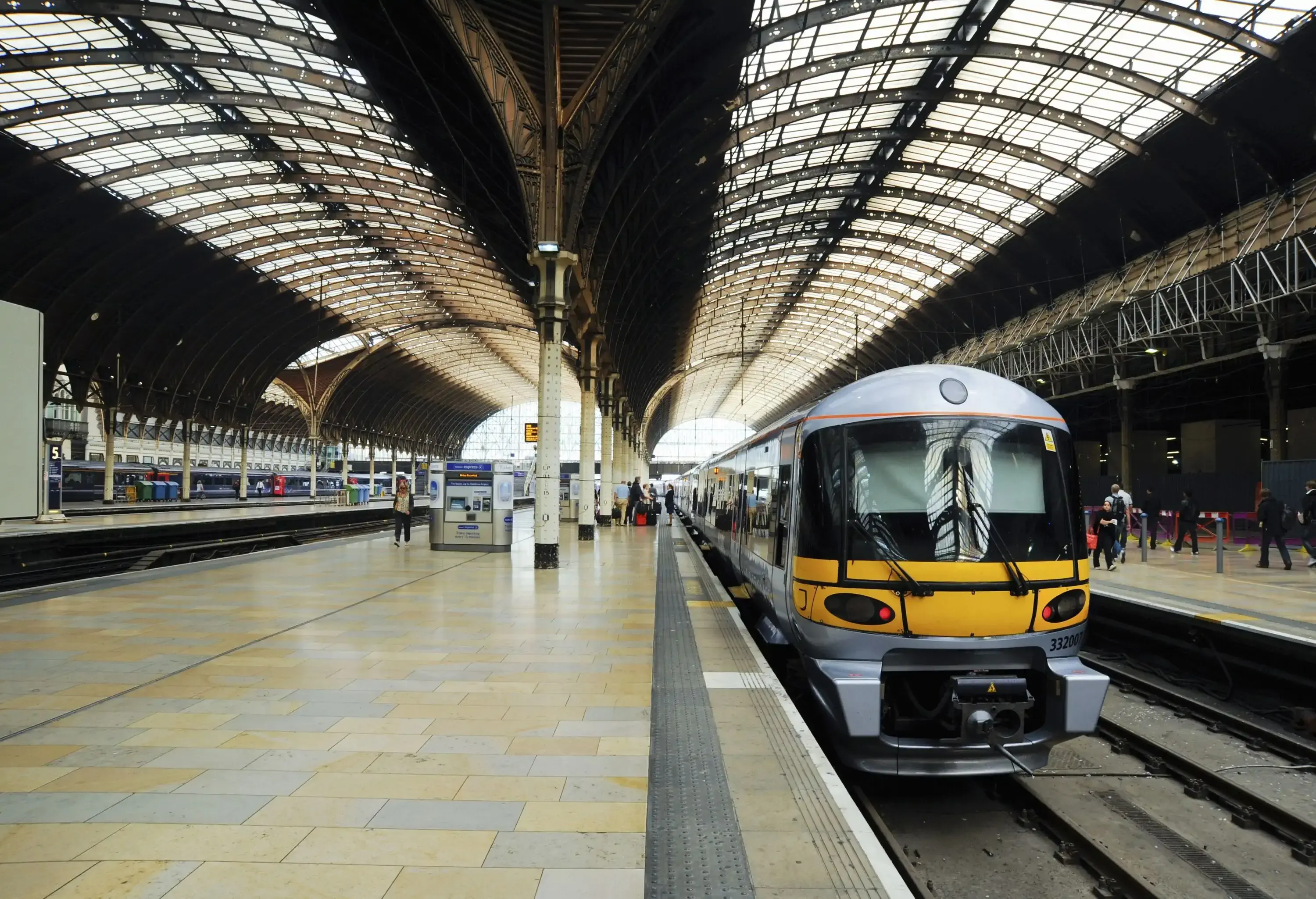 Train arriving at station