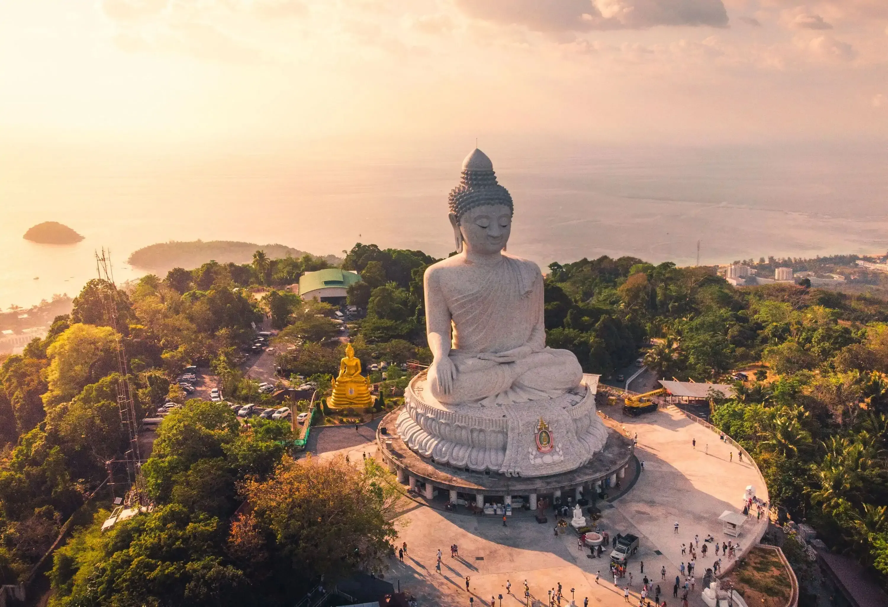 Aerial View Of the beautiful Big Buddha at Phuket Thailand