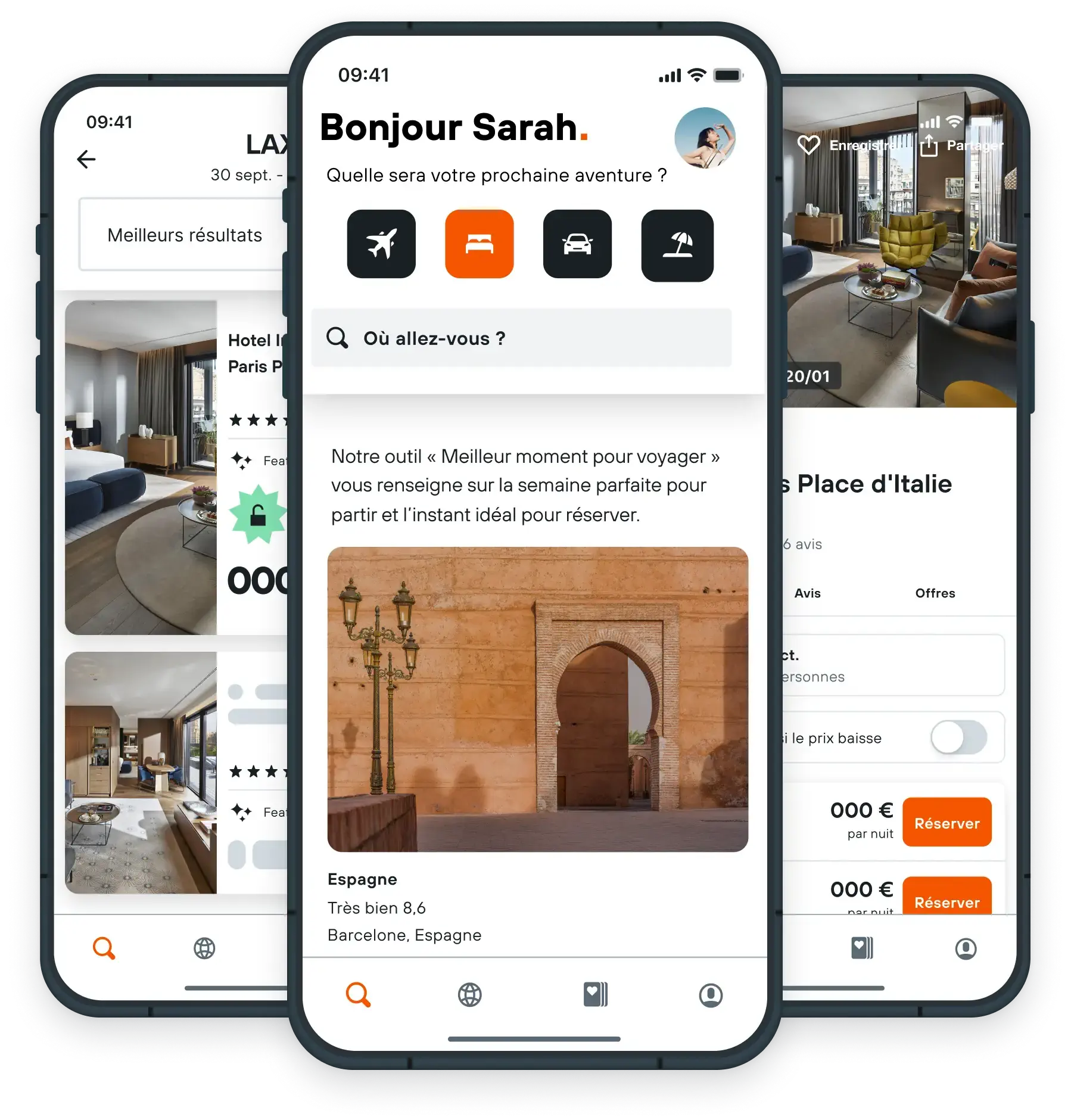 mockup smartphone hotel search kayak france