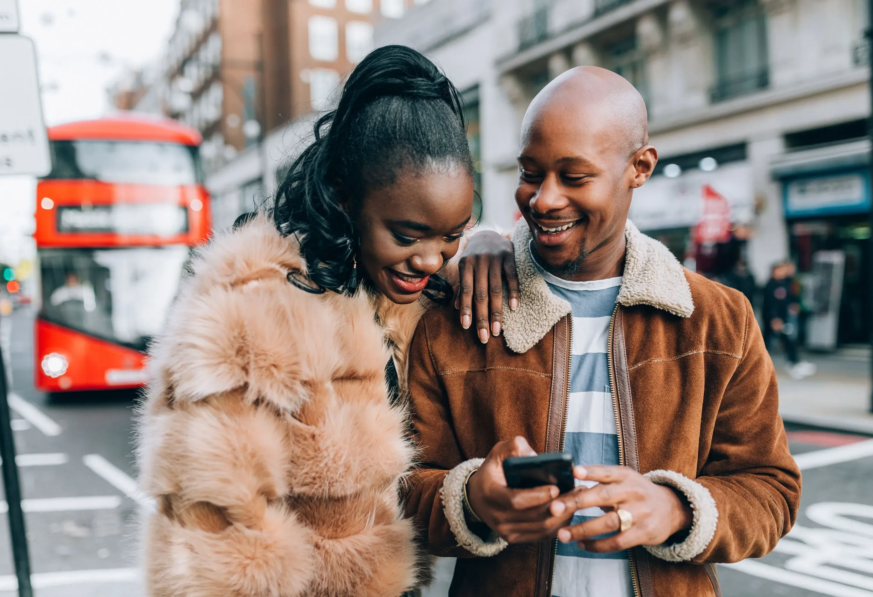 couple walking in London